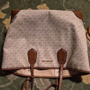 Michael Kors Tan and Brown Signature Tote